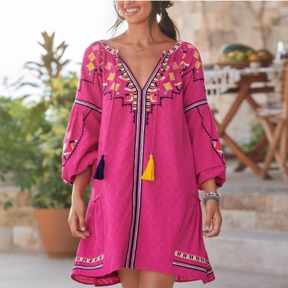 Sundance Tala pink embroidered dress